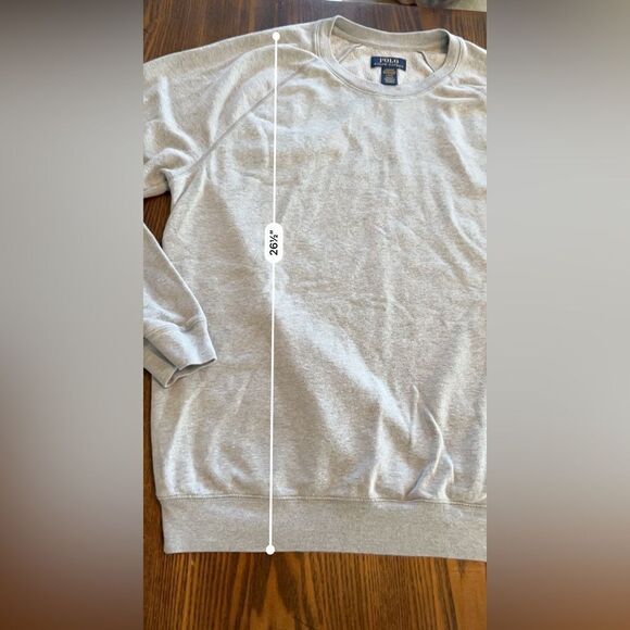 Polo Ralph Lauren Raglan Grey Crewneck Regular Fit Mens Sleepwear Sweatshirt L - Picture 10 of 11
